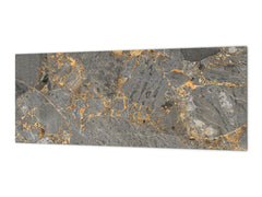 Design glass backsplash - Tempered Glass with or without magnetic properties MBBS16 - Marbles 1 Series Luxurious dark grey marble