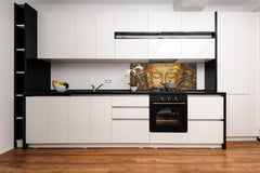 Wide format Wall panel - Design backsplash - Abstract Graphics Series: Hand-drawn Buddha