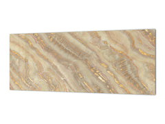 Design glass backsplash - Tempered Glass with or without magnetic properties Marbles 1 Series: Golden mineral