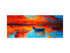 Toughened printed glass backsplash - Kitchen wall splashback will or without magnetic properties - Paintings Series: Canvas colourful cat