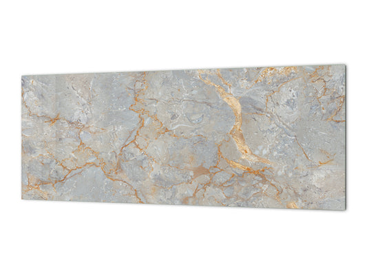 Moderne Küchenplatte aus Glas - Breitformatige Wandrückwand Serie Marbles 2: Natürlicher Brekzienmarmor