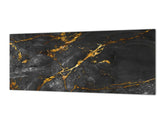 Contemporary glass kitchen panel - Wide format wall backsplash Colourful abstractions Series: Glossy stone texture