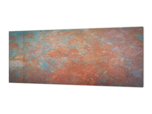 Stunning glass wall art - Wide format wall backsplash Rusted textures Series: Oxidized metal 2