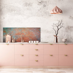 Stunning glass wall art - Wide format wall backsplash Rusted textures Series: Oxidized metal 2