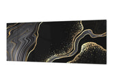Contemporary glass kitchen panel - Wide format wall backsplash Colourful abstractions Series: Glossy waves