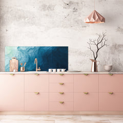 Stunning glass wall art - Wide format wall backsplash Rusted textures Series: Thorny waves