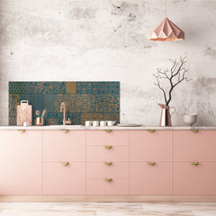 Wide format Wall panel - Design backsplash BBS21: Textures and tiles 2 Series: Indian style patchwork