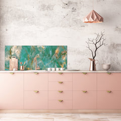 Design glass backsplash - Tempered Glass with or without magnetic properties Marbles 1 Series Green onyx
