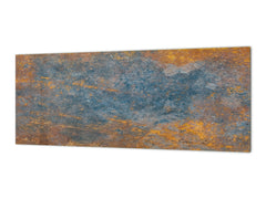 Stunning glass wall art - Wide format wall backsplash Rusted textures Series: Oxidized colorful surface