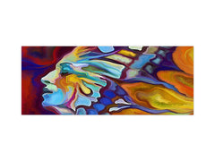 Toughened printed glass backsplash - Kitchen wall splashback will or without magnetic properties - Paintings Series: Abstract human portrait