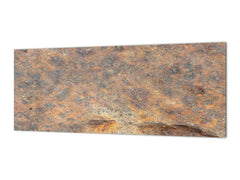 Stunning glass wall art - Wide format wall backsplash Rusted textures Series: Rusted iron texture