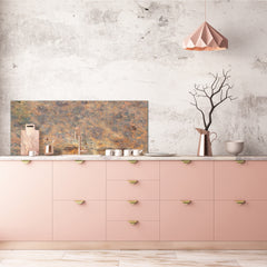 Stunning glass wall art - Wide format wall backsplash Rusted textures Series: Rusted iron texture