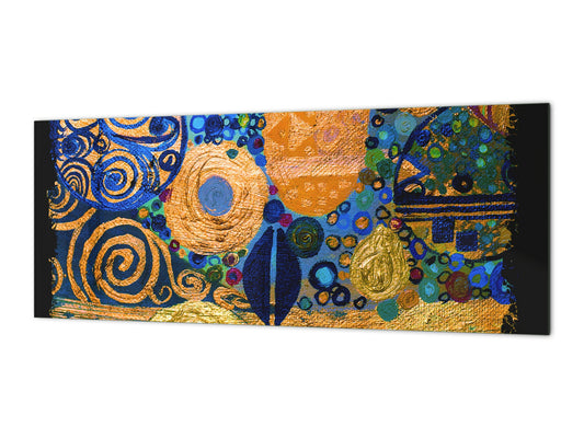 Toughened printed glass backsplash - Kitchen wall splashback will or without magnetic properties - Paintings Series: Abstract painting composition