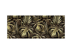 Atemberaubende Glaswandkunst - Breitformatige Küchenrückwand mit und ohne Metallrückbeschichtung - Serie Tropical Leaves: Exotischer Vintage