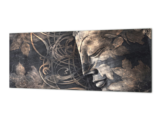 Wide format Wall panel - Design backsplash - Abstract Graphics Series: Buddha digital art