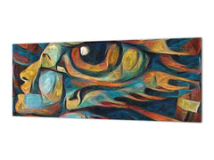 Toughened printed glass backsplash - Kitchen wall splashback will or without magnetic properties - Paintings Series: Inner eye