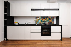 Toughened printed glass backsplash - Kitchen wall splashback will or without magnetic properties - Paintings Series: Inner eye