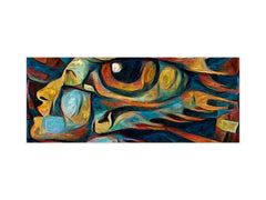 Toughened printed glass backsplash - Kitchen wall splashback will or without magnetic properties - Paintings Series: Inner eye