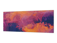 Toughened printed glass backsplash - Kitchen wall splashback will or without magnetic properties - Paintings Series: Impressionist sky 1