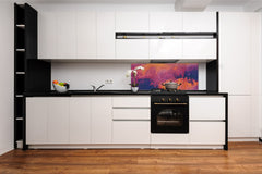 Toughened printed glass backsplash - Kitchen wall splashback will or without magnetic properties - Paintings Series: Impressionist sky 1