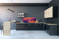 Toughened printed glass backsplash - Kitchen wall splashback will or without magnetic properties - Paintings Series: Impressionist sky 1