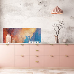 Toughened printed glass backsplash - Kitchen wall splashback will or without magnetic properties - Paintings Series: Impressionist sky 2