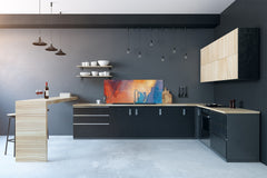 Toughened printed glass backsplash - Kitchen wall splashback will or without magnetic properties - Paintings Series: Impressionist sky 2