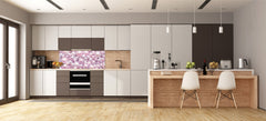 Contemporary glass kitchen panel - Wide format wall backsplash with or without magnetic properties - Colourful Variety Series: Pink pearls