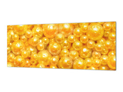 Contemporary glass kitchen panel - Wide format wall backsplash with or without magnetic properties - Colourful Variety Series: Shiny yellow surface