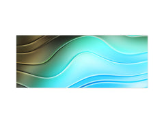 Contemporary glass kitchen panel - Wide format wall backsplash with or without magnetic properties - Colourful Variety Series: Colourful wavy pattern