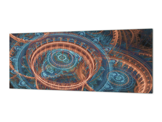 Wide format Wall panel - Design backsplash - Abstract Graphics Series: Fiery wheels