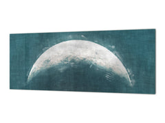 Toughened printed glass backsplash - Kitchen wall splashback will or without magnetic properties - Paintings Series: Rising moon