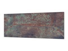 Stunning glass wall art - Wide format wall backsplash Rusted textures Series: Vintage rusted metal