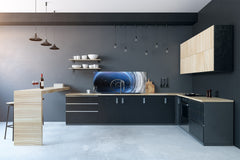 Wide format Wall panel - Design backsplash - Abstract Graphics Series: Space and time