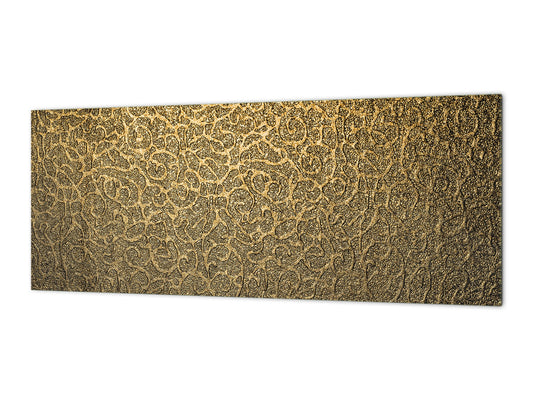 Stylish glass backsplash - Photo glass upstand w/wo magnetic properties - Decorative Surfaces Series: Luxury golden pattern