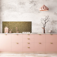 Stylish glass backsplash - Photo glass upstand w/wo magnetic properties - Decorative Surfaces Series: Luxury golden pattern