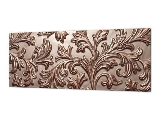 Stylish glass backsplash - Photo glass upstand w/wo magnetic properties - Decorative Surfaces Series: Vintage chocolate surface