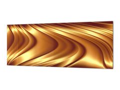 Design glass backsplash - Tempered Glass splashback - Golden Waves Series: Liquid gold 2