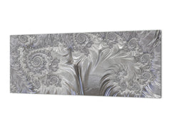 Stylish glass backsplash - Photo glass upstand w/wo magnetic properties - Decorative Surfaces Series: Silver waves