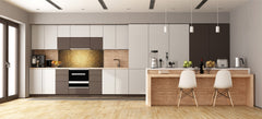 Design glass backsplash - Tempered Glass splashback - Golden Waves Series: Sparkling pattern