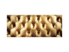 Stylish glass backsplash - Photo glass upstand w/wo magnetic properties - Decorative Surfaces Series: Golden leather upholstery 2