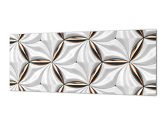Stylish glass backsplash - Photo glass upstand w/wo magnetic properties - Decorative Surfaces Series: Golden-white tiles