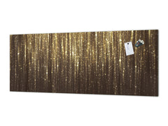 Design glass backsplash - Tempered Glass splashback - Golden Waves Series: Gold glitter
