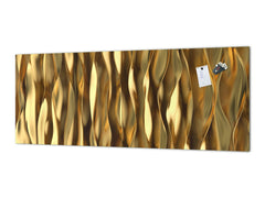Design glass backsplash - Tempered Glass splashback - Golden Waves Series: Liquid gold 1