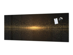 Design glass backsplash - Tempered Glass splashback - Golden Waves Series: Sparkling golden dust