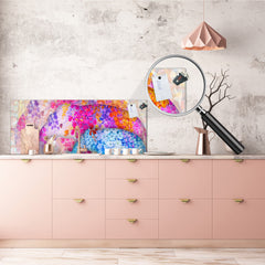 Toughened printed glass backsplash - Kitchen wall splashback will or without magnetic properties - Paintings Series: Beautiful Asian nature