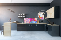 Toughened printed glass backsplash - Kitchen wall splashback will or without magnetic properties - Paintings Series: Beautiful Asian nature