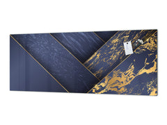 Stylish glass backsplash - Photo glass upstand w/wo magnetic properties - Decorative Surfaces Series: Luxury blue panels