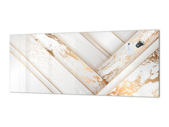 Stylish glass backsplash - Photo glass upstand w/wo magnetic properties - Decorative Surfaces Series: Luxury white panels