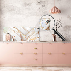 Stylish glass backsplash - Photo glass upstand w/wo magnetic properties - Decorative Surfaces Series: Luxury white panels